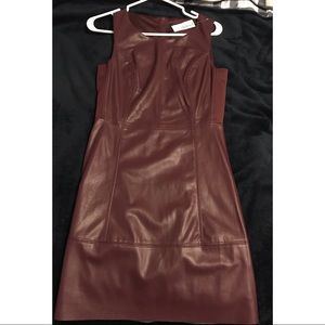 Burgundy leather dress